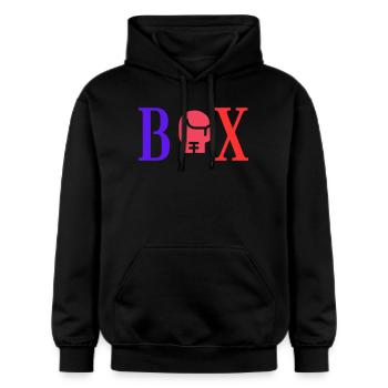 Boxing Power Logo - Gildan Unisex Softstyle® Midweight Hoodie - black - Front - Marisol (170cm) & Nik (191cm)