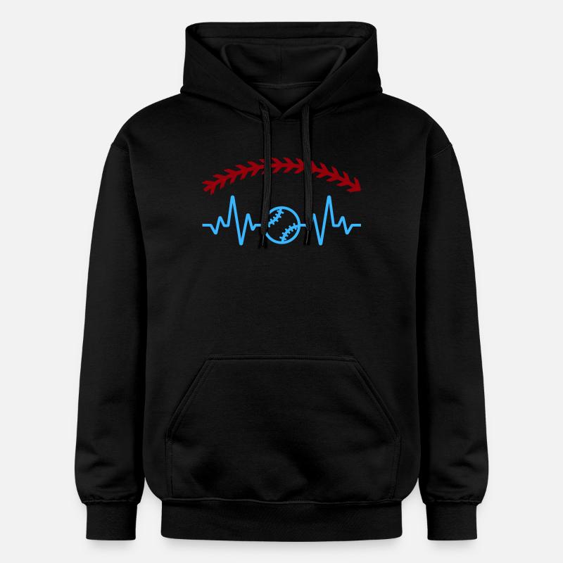 Heartbeat Baseball - Sweat à capuche Softstyle® Gildan Unisexe - noir