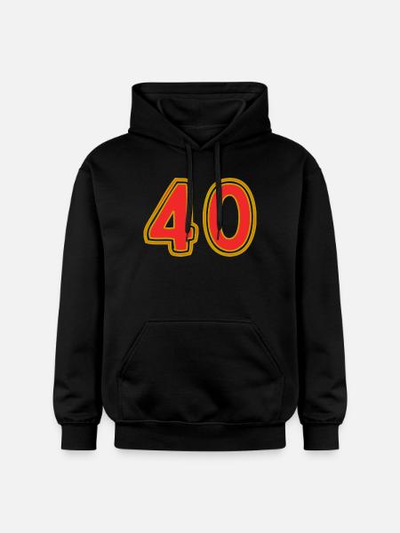 40. 40 YEARS. 40th ANNIVERSARY. 40 YEARS ANNIVERSARY. - Gildan Unisex Softstyle® Midweight Hoodie - black