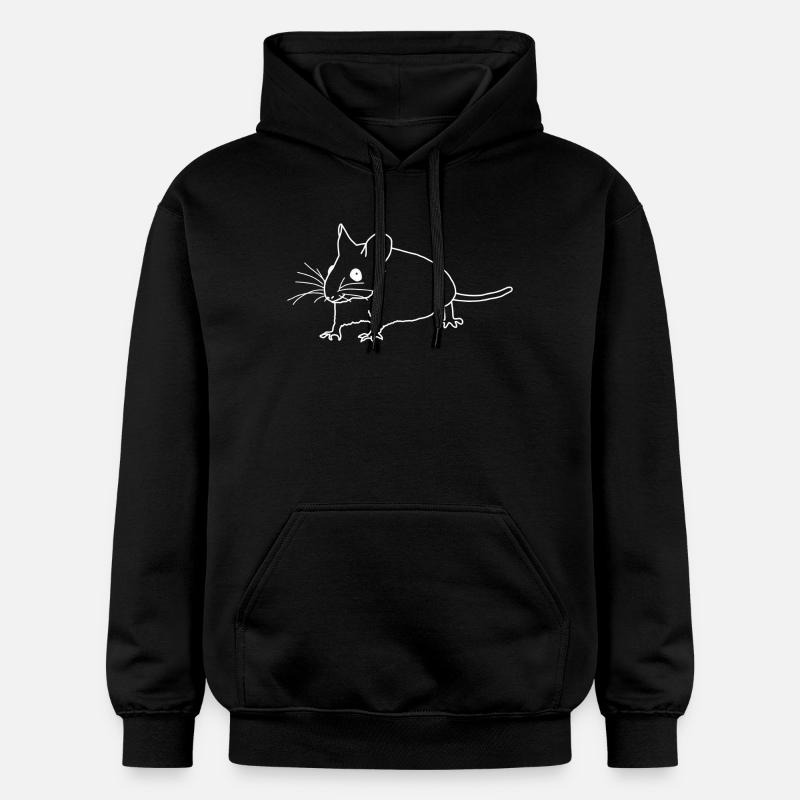 Maus lineart - Gildan Unisex Softstyle® Midweight Hoodie - Schwarz