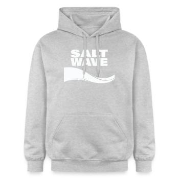 VAGUE DE SEL - Sweat à capuche Softstyle® Gildan Unisexe - gris clair chiné - Devant - Liana (172cm) & Jaron (178cm)