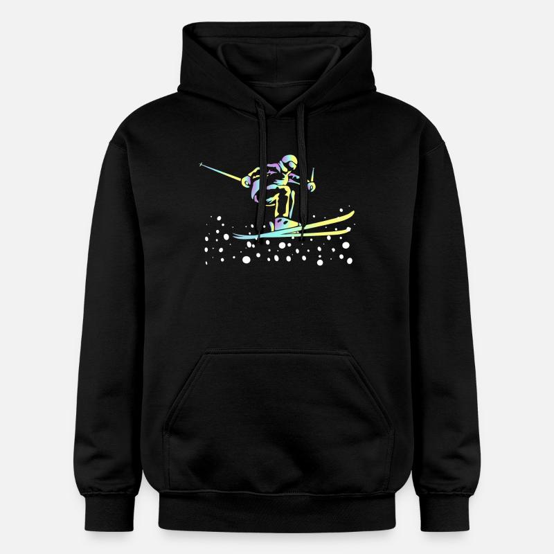 Saut à ski Neon Gradient - Sweat à capuche Softstyle® Gildan Unisexe - noir