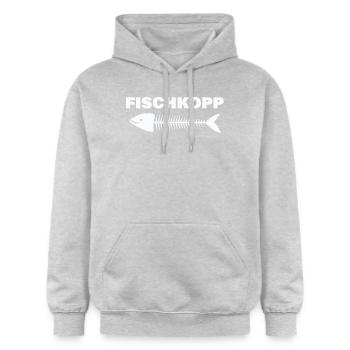 FISCHKOPP - Gildan Unisex Softstyle® Midweight Hoodie - Hellgrau meliert - Vorne - Liana (172cm) & Jaron (178cm)