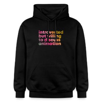 Animation - Gildan Unisex Softstyle® Midweight Hoodie - black - Front - Marisol (170cm) & Nik (191cm)