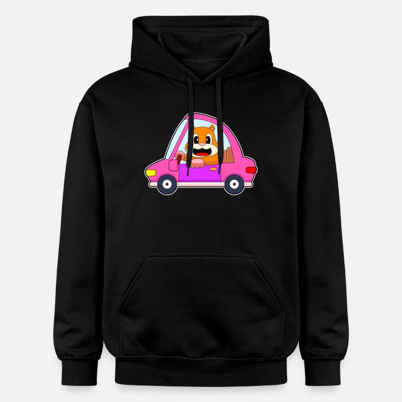 Voiture hamster - Sweat à capuche Softstyle® Gildan Unisexe - noir