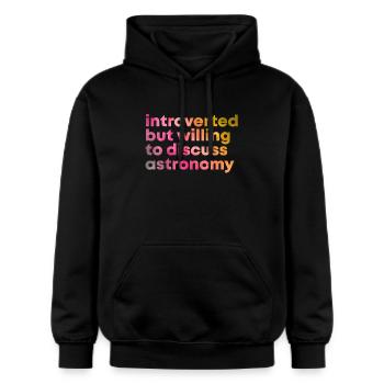 astronomie - Sweat à capuche Softstyle® Gildan Unisexe - noir - Devant - Marisol (170cm) & Nik (191cm)