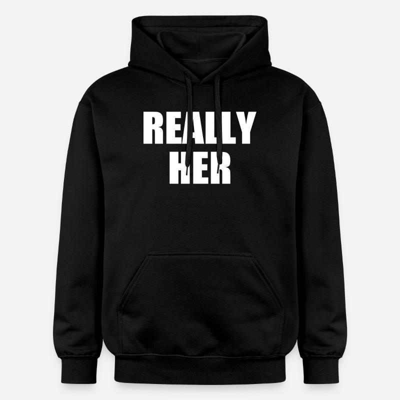 really her - Sweat à capuche Softstyle® Gildan Unisexe - noir