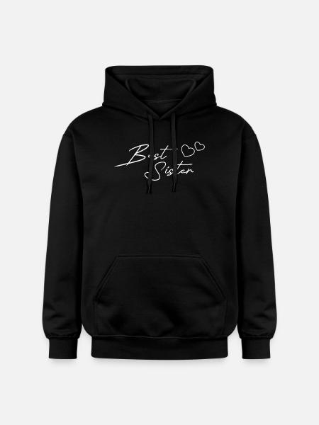 Best Sister white - Gildan Unisex Softstyle® Midweight Hoodie - black