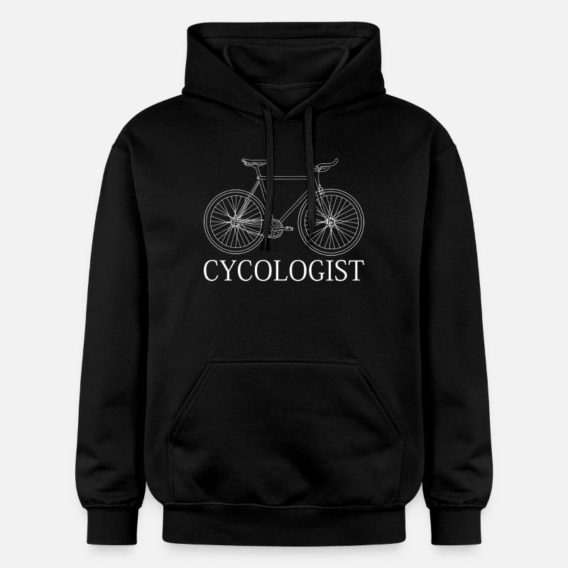 Cyclologiste Line Art Bicycle Print - Sweat à capuche Softstyle® Gildan Unisexe - noir