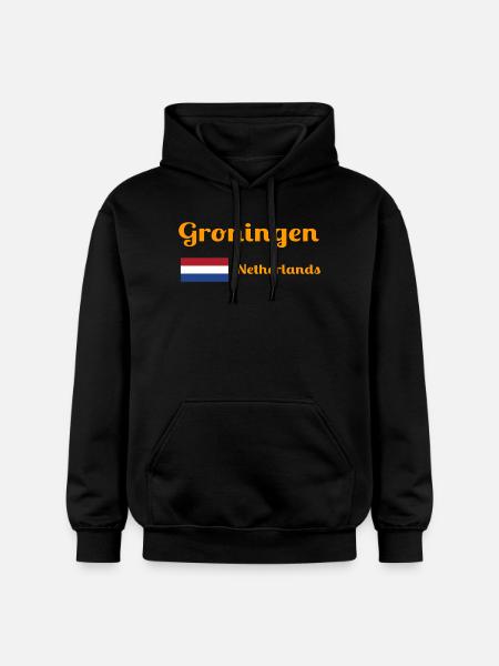 Groningen Netherlands - Stylish prints - Gildan Unisex Softstyle® Midweight Hoodie - black
