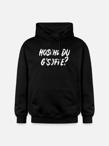 Hoschd du g'soffe? - Gildan Unisex Softstyle® Midweight Hoodie - Schwarz