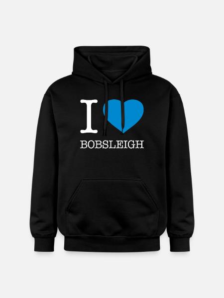 I LOVE BOBSLEIGH Bobfahren - Gildan Unisex Softstyle® Midweight Hoodie - black