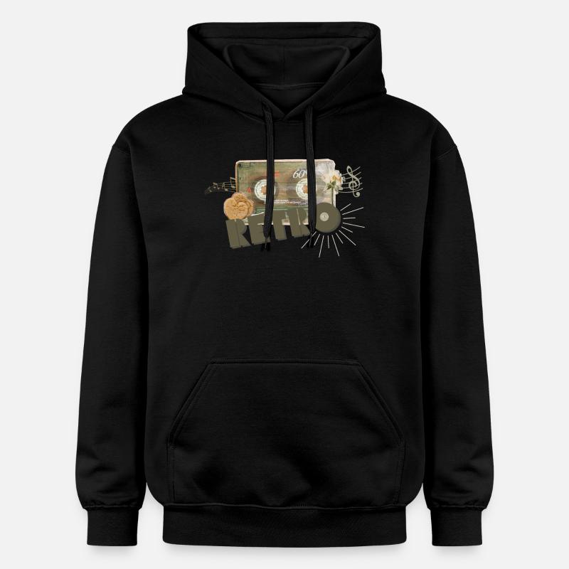 Collage de cassettes rétro - Sweat à capuche Softstyle® Gildan Unisexe - noir