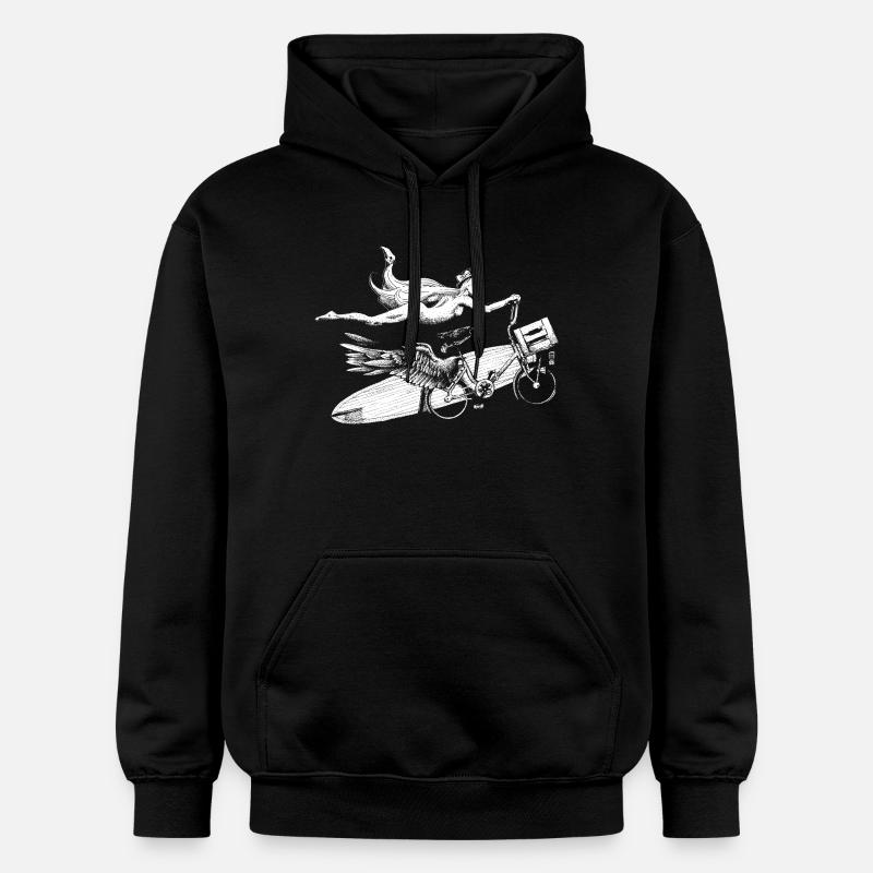 Flying Bike - Blanc - Sweat à capuche Softstyle® Gildan Unisexe - noir