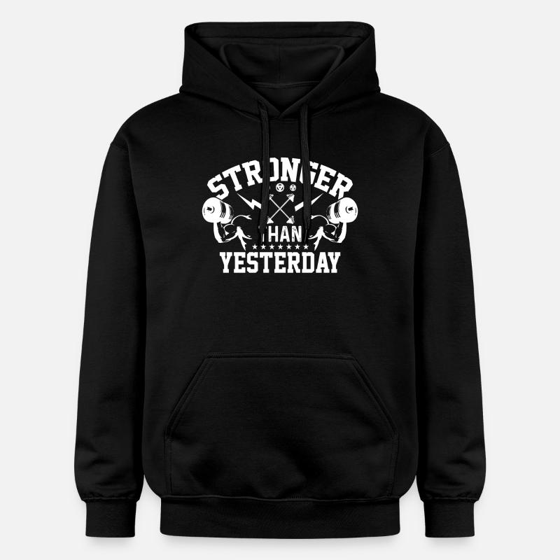 Stärker als gestern - Gildan Unisex Softstyle® Midweight Hoodie - Schwarz