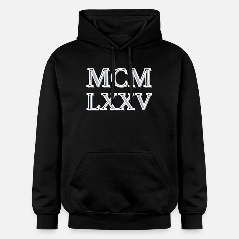 Roman numerals 1975 - MCMLXXV - Sweat à capuche Softstyle® Gildan Unisexe - noir