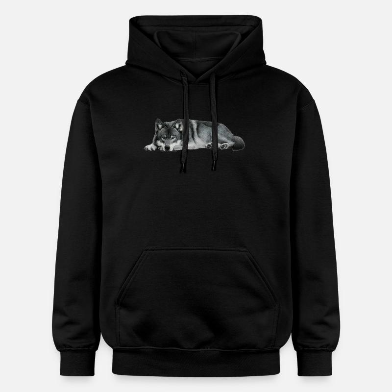 loup - Sweat à capuche Softstyle® Gildan Unisexe - noir