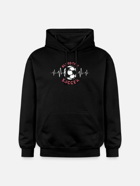 Blodtype fodbold med hjerteslag - Klubber Hold - Gildan Softstyle® Midweight unisex-hoodie - sort