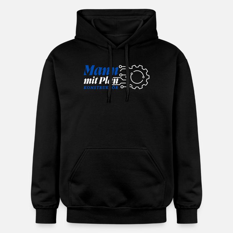 Mann mit Plan - Konstruktör, Konstrukteur - Gildan Unisex Softstyle® Midweight Hoodie - Schwarz