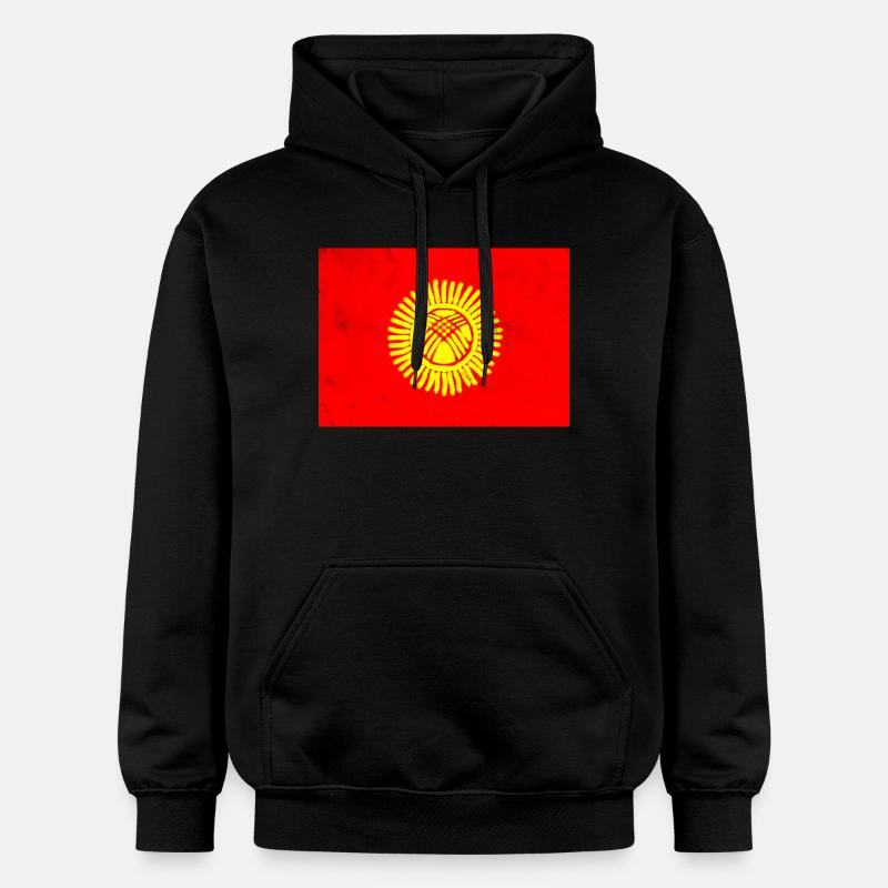 Drapeau du Kirghizistan - Sweat à capuche Softstyle® Gildan Unisexe - noir