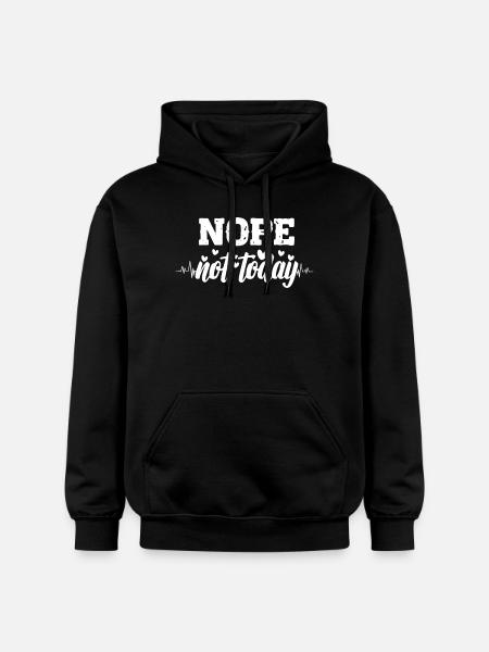 Nope not today heartbeat - Gildan Unisex Softstyle® Midweight Hoodie - black