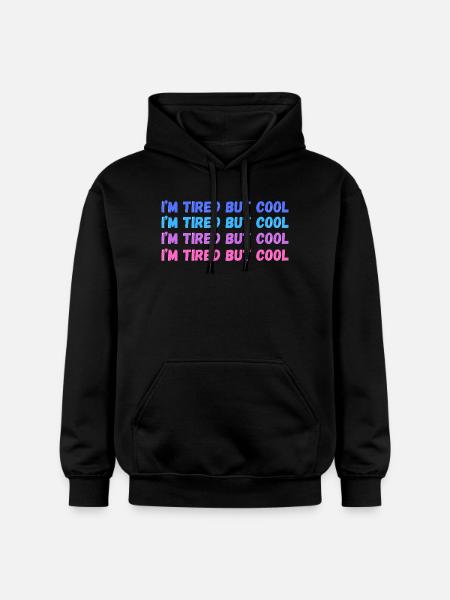 Sentimental Tired But Cool inscription - Gildan Unisex Softstyle® Midweight Hoodie - black