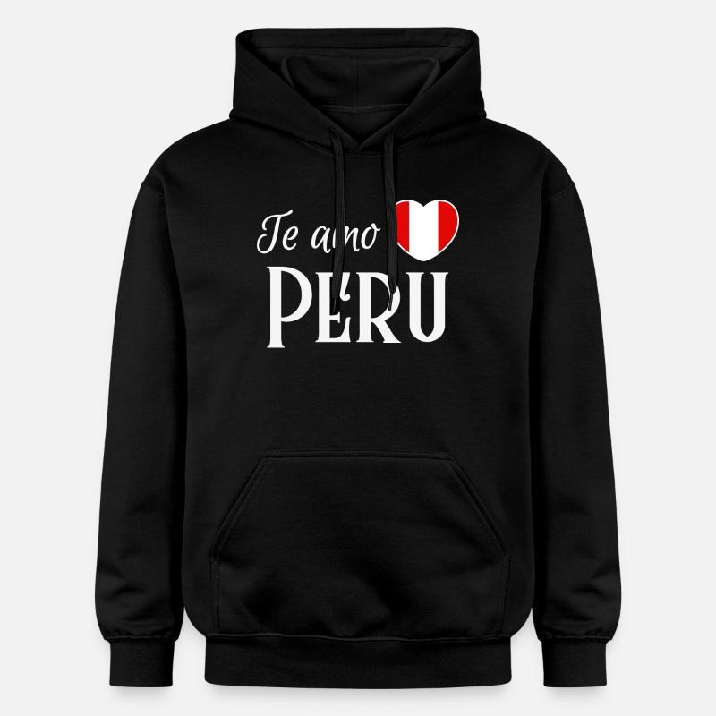 Je t’aime Pérou, fierté péruvienne - Sweat à capuche Softstyle® Gildan Unisexe - noir