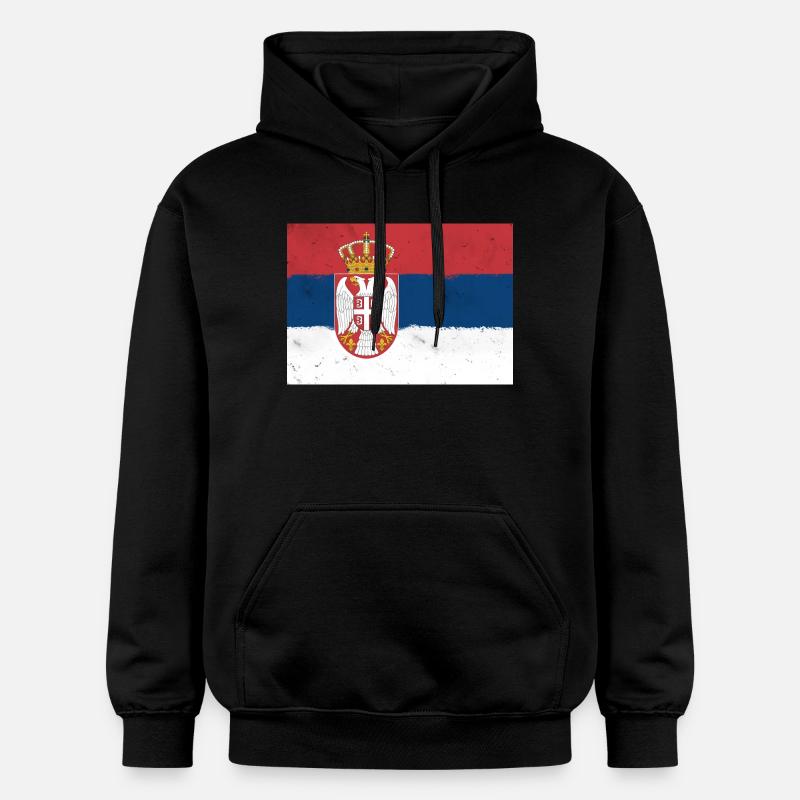 Drapeau de la Serbie - Sweat à capuche Softstyle® Gildan Unisexe - noir