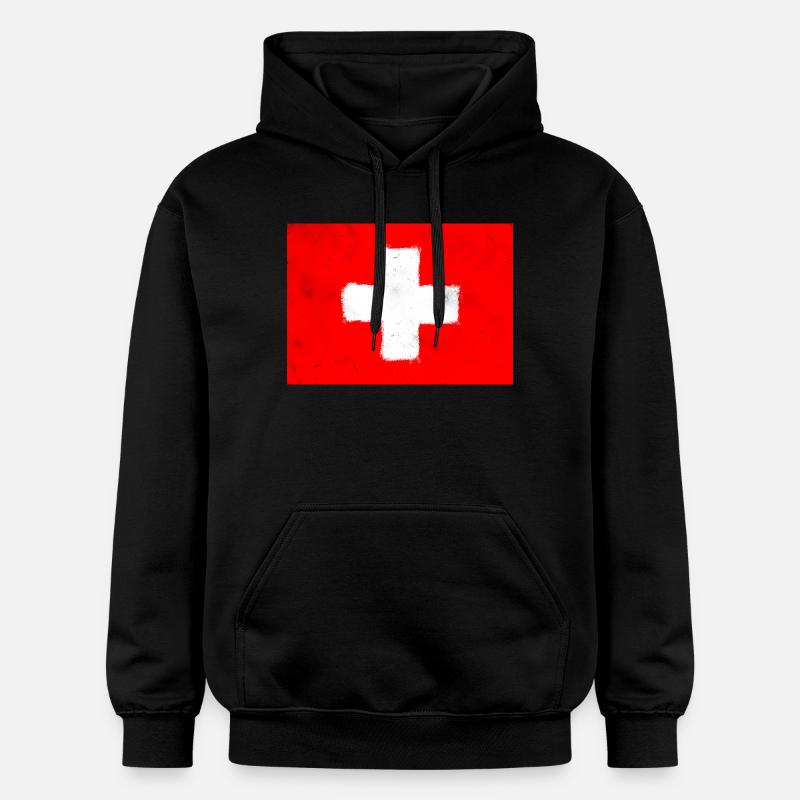 Drapeau de la Suisse - Sweat à capuche Softstyle® Gildan Unisexe - noir