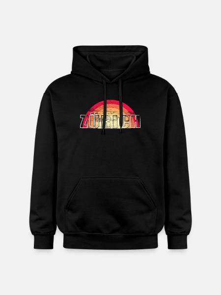 Zürich - Vintage Logo Sunset ZURICH - Gildan Unisex Softstyle® Midweight Hoodie - black