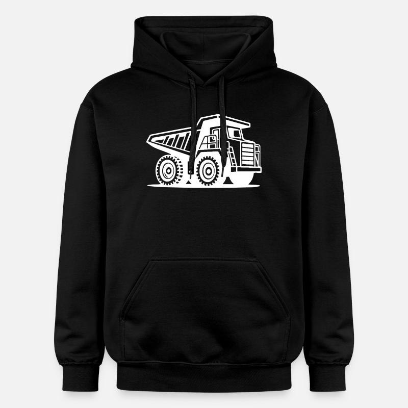 Silhouette de camion minier industriel - Sweat à capuche Softstyle® Gildan Unisexe - noir