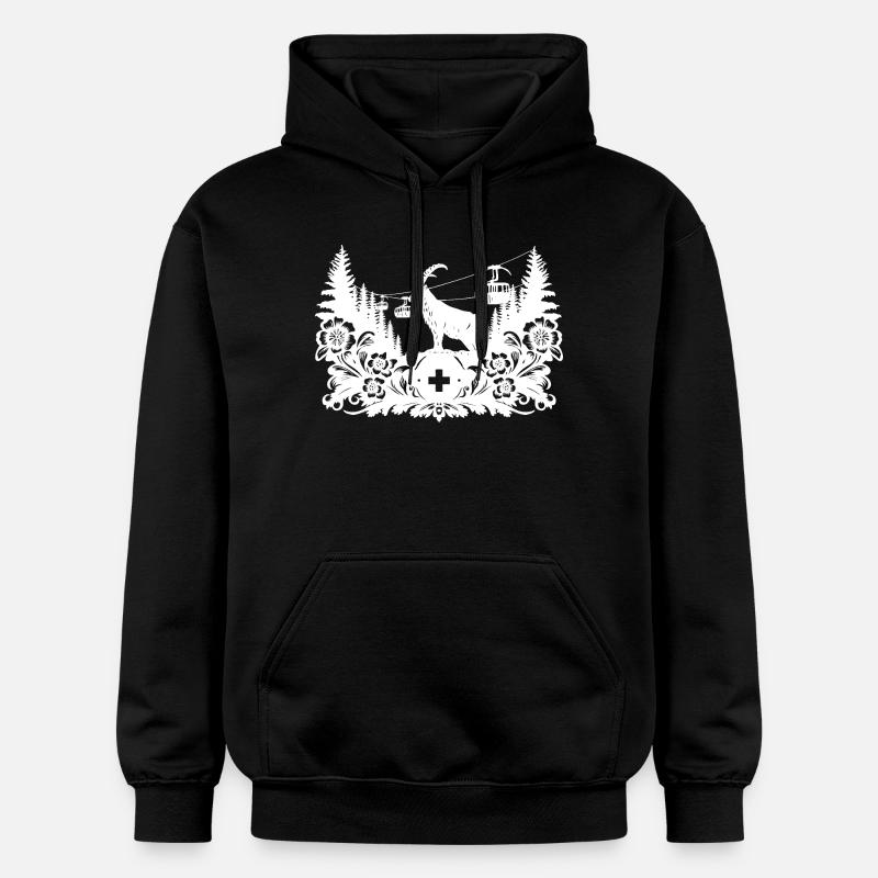 Steinbock_1_white_ - Sweat à capuche Softstyle® Gildan Unisexe - noir