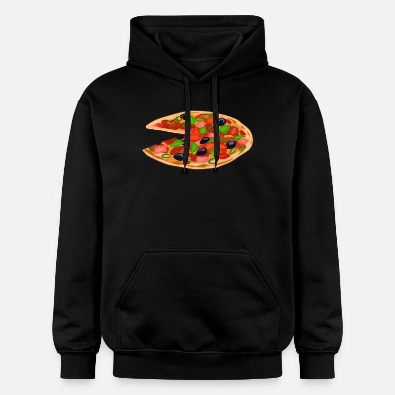 Manger de la pizza - Sweat à capuche Softstyle® Gildan Unisexe - noir