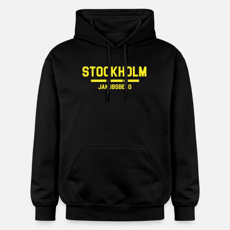 Création de logo Stockholm-Jakobsberg - Sweat à capuche Softstyle® Gildan Unisexe - noir