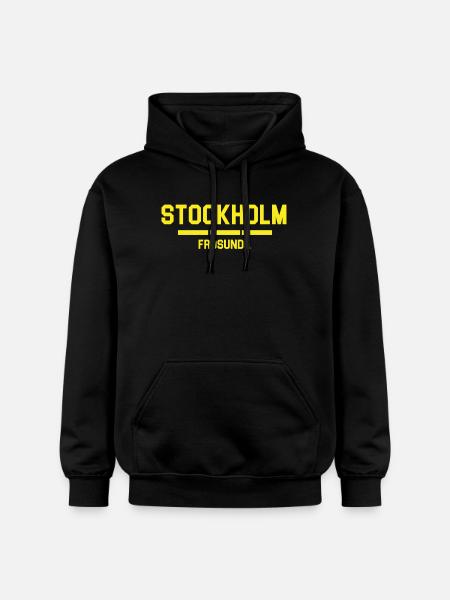 Stockholm Frösunda Logo Design - Gildan Unisex Softstyle® Midweight Hoodie - black