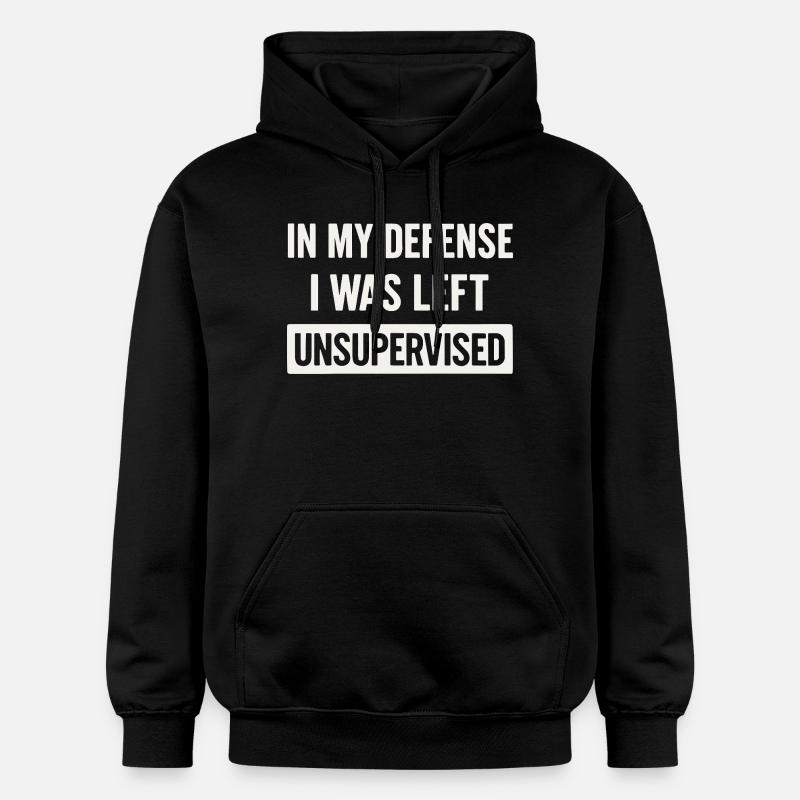 Pour ma défense : sans surveillance - Sweat à capuche Softstyle® Gildan Unisexe - noir