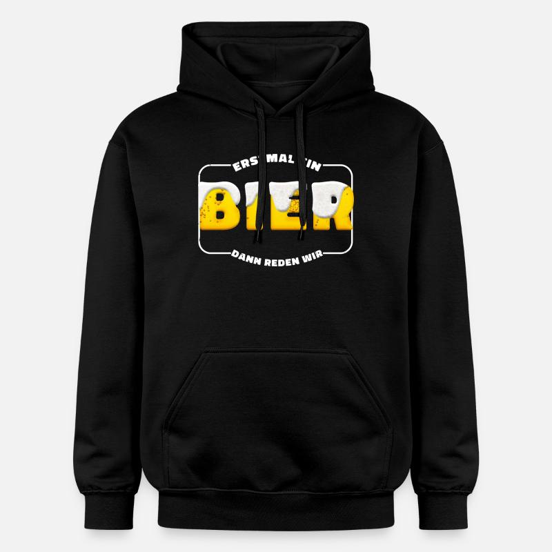First beer – dam let's talk - Gildan Unisex Softstyle® Midweight Hoodie - black