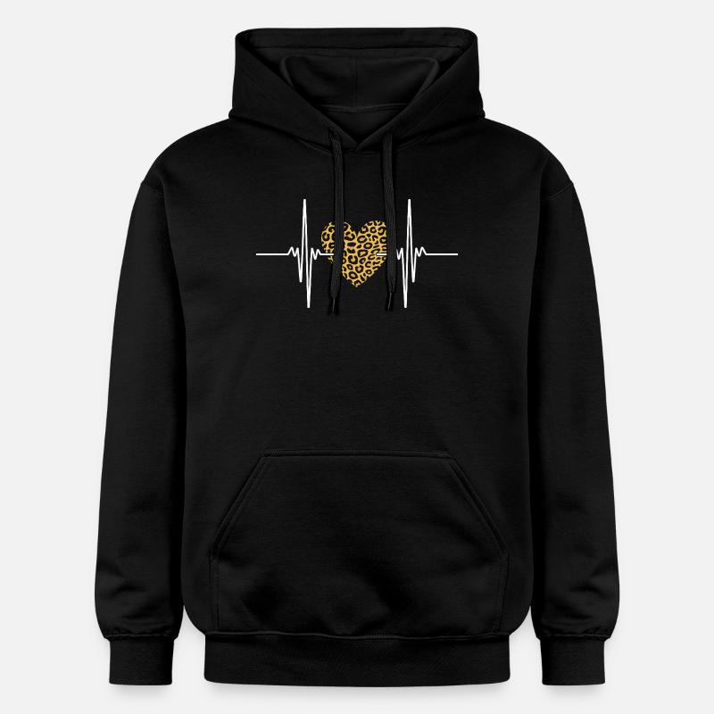Cœur de léopard - Sweat à capuche Softstyle® Gildan Unisexe - noir