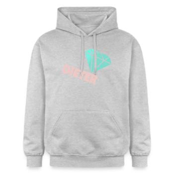 Diamant étincelant avec Dieter - Sweat à capuche Softstyle® Gildan Unisexe - gris clair chiné - Devant - Liana (172cm) & Jaron (178cm)