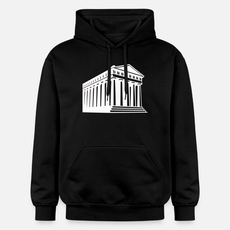 Illustration du temple grec antique - Sweat à capuche Softstyle® Gildan Unisexe - noir