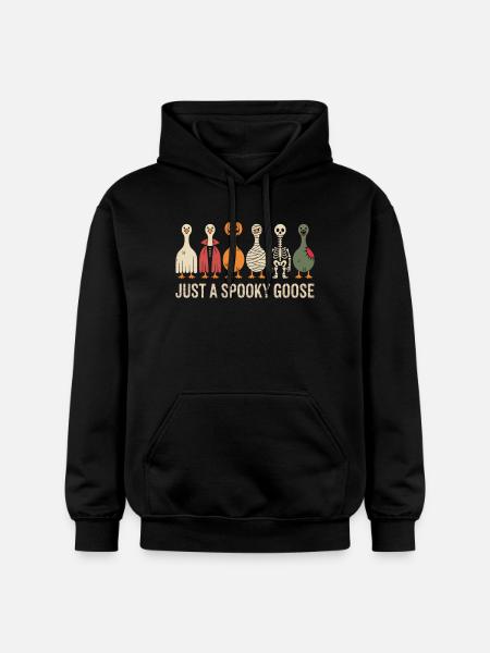 Just A Spooky Goose Halloween Vibes - Gildan Unisex Softstyle® Midweight Hoodie - black