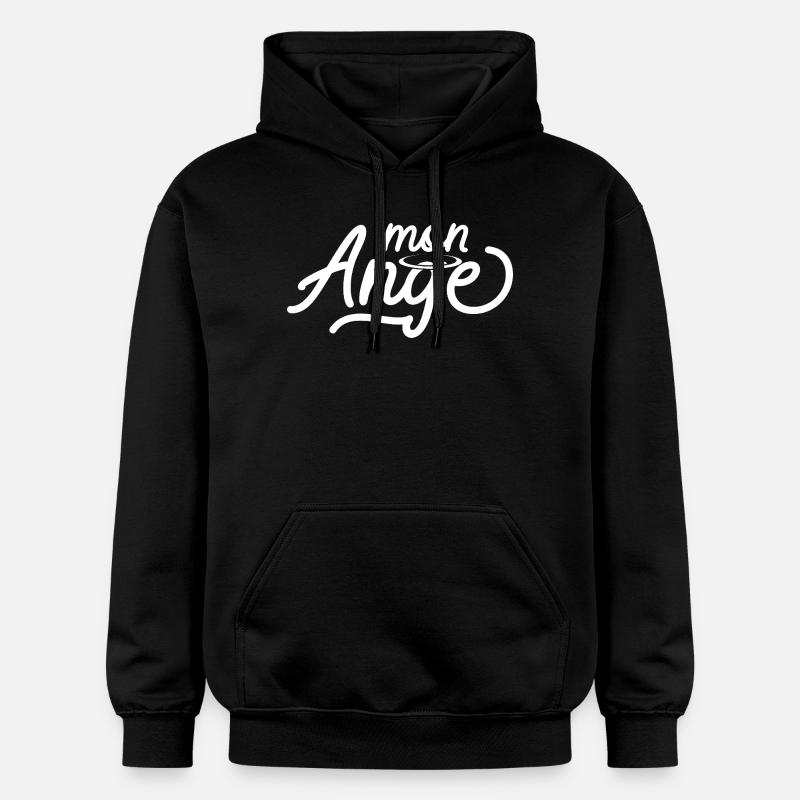 Design d'Ange avec Auréole Éthérée - Sweat à capuche Softstyle® Gildan Unisexe - noir