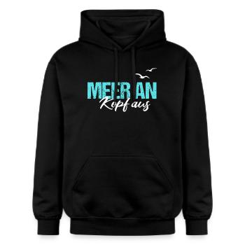 Meer An Kopf Aus Nordsee Hamburg Norddeutsch Küste - Gildan Unisex Softstyle® Midweight Hoodie - Schwarz - Vorne - Marisol (170cm) & Nik (191cm)