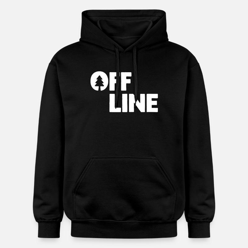 Hors ligne – Camping, Liberté, Forêt extérieure - Sweat à capuche Softstyle® Gildan Unisexe - noir
