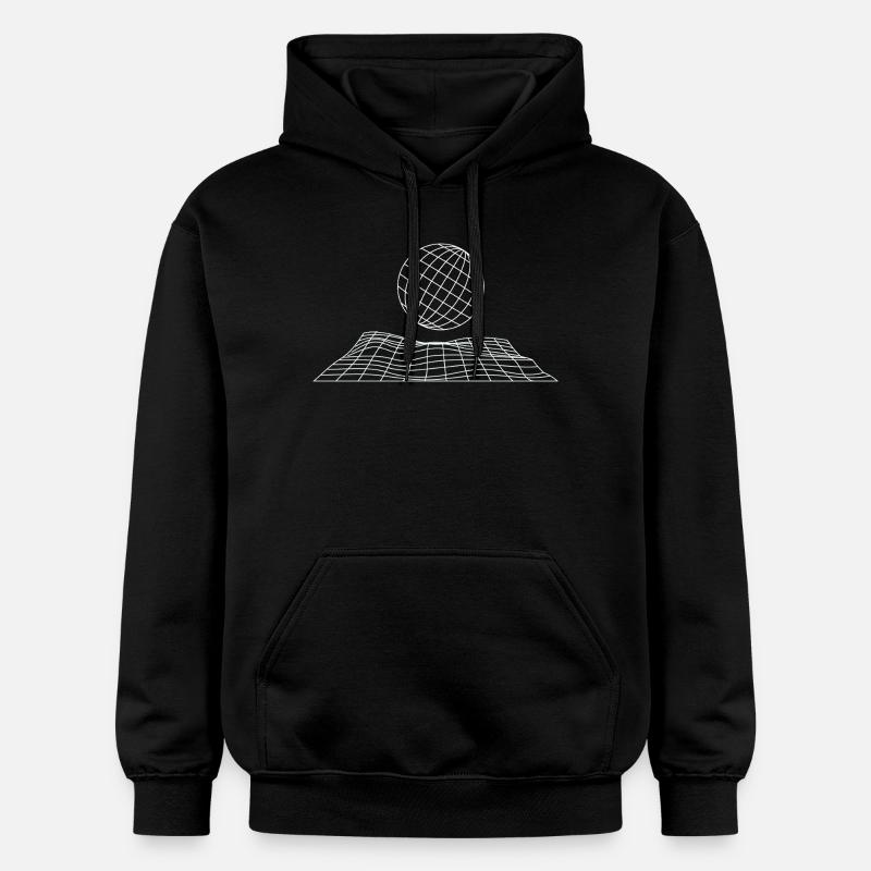 Futuristic Grid Globe Design - Gildan Unisex Softstyle® Midweight Hoodie - black