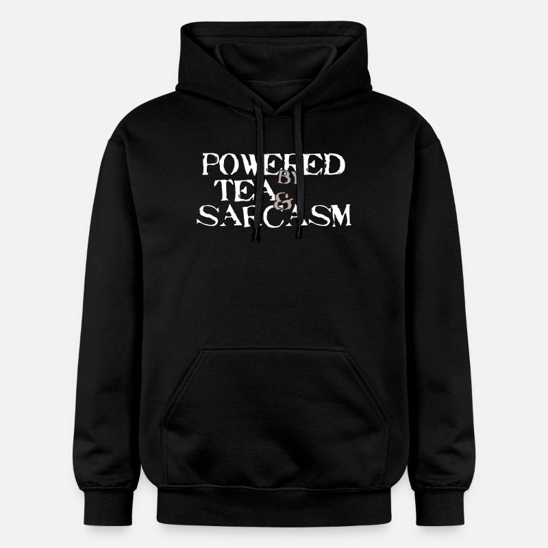 Powered by Tea & Sarcasm - Gildan Unisex Softstyle® Midweight Hoodie - Schwarz