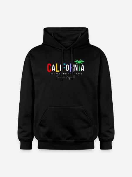 California Holiday Painting - Gildan Unisex Softstyle® Midweight Hoodie - black