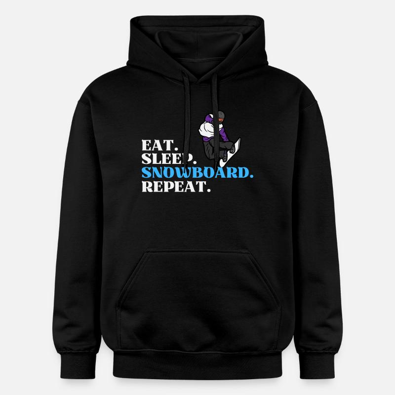 Eat Sleep Snowboard Répéter - Sweat à capuche Softstyle® Gildan Unisexe - noir