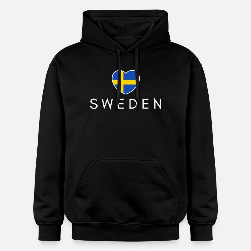 J’aime la Suède, j’aime la Suède - Sweat à capuche Softstyle® Gildan Unisexe - noir