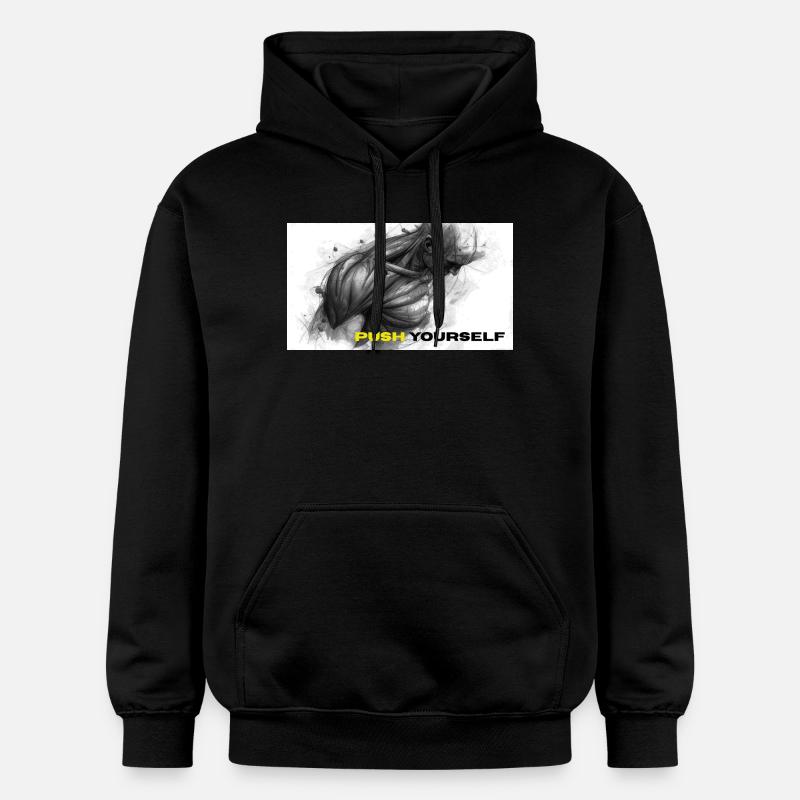Illustration de forte auto-motivation - Sweat à capuche Softstyle® Gildan Unisexe - noir